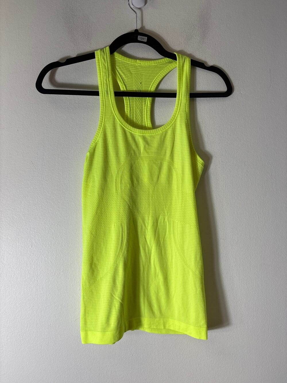 Lululemon Neon Yellow Athletic Razor Back Tank Sz 4
